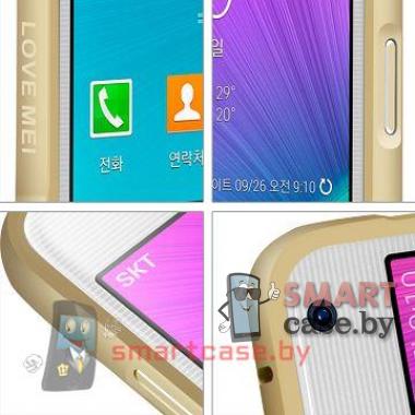 Ультратонкий бампер для Samsung Galaxy Note 4 Love Mei (металик)