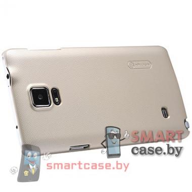 Чехол для Samsung Galaxy Note 4 Nillkin Frosted + пленка (Золотой)