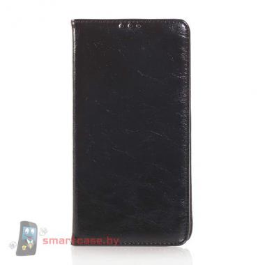 Чехол-книжка для Samsung Galaxy Note 4 натуральная кожа (черный)