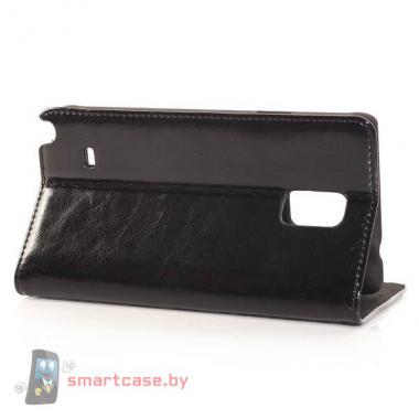Чехол-книжка для Samsung Galaxy Note 4 натуральная кожа (черный)