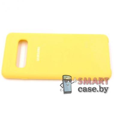 Силиконовый чехол Silicone Cover для Samsung Galaxy S10 (Жёлтый)