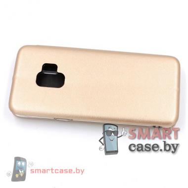 Кожаный чехол-книжка для Samsung Galaxy S9 (золотой)