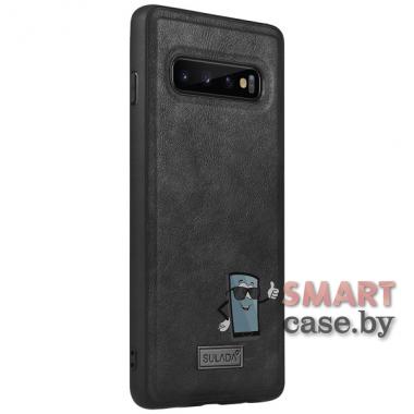 Чехол-накладка SULADA для Samsung Galaxy S10 Plus PU-кожа (Чёрный)