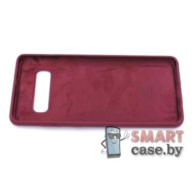 Силиконовый чехол Silicone Case для Samsung Galaxy S10 Plus (Марсала)