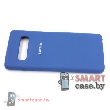 Силиконовый чехол Silicone Cover для Samsung Galaxy S10 Plus (Синий)