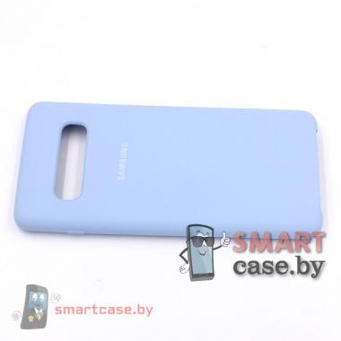 Силиконовый чехол Silicone Cover для Samsung Galaxy S10 Plus (Нежно-голубой)