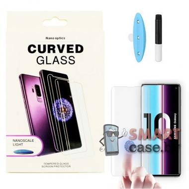 Защитное стекло с ультрафиолетом для Samsung Galaxy S10 Plus 9H, 3D (Прозрачное)