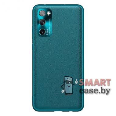 Противоударный чехол FUKELAI PC + TPU для Samsung Galaxy S20 FE (Зелёная кожа)