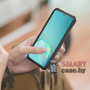 Противоударный чехол Shockproof для Samsung Galaxy S20 Plus силикон+пластик (Чёрный)