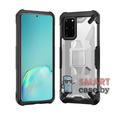 Противоударный чехол Shockproof для Samsung Galaxy S20 Plus силикон+пластик (Чёрный)