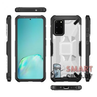 Противоударный чехол Shockproof для Samsung Galaxy S20 Plus силикон+пластик (Чёрный)