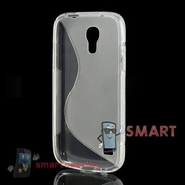 Силиконовый чехол для Samsung Galaxy S4 mini S-Shape (Прозрачный) 