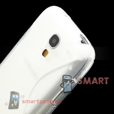 Силиконовый чехол для Samsung Galaxy S4 mini S-Shape (Прозрачный) 