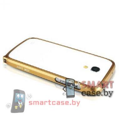 Бампер для Samsung Galaxy S4 mini ультратонкий Love Mei (золотой)