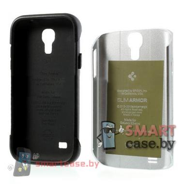 Чехол для Samsung Galaxy S4 mini гибридный Slim Armor  (Металлик-черный)