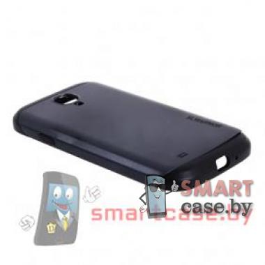 Чехол для Samsung Galaxy S4 mini гибридный Slim Armor  (Синий-черный) 