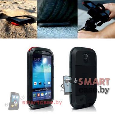 Чехол броня для Samsung Galaxy S4 экстремальный Love Mei (черный)