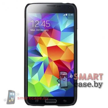 Ультратонкий пластиковый чехол для Samsung Galaxy S5 mini софт-тач (Черный)