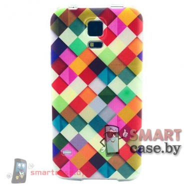  Силиконовый чехол для Samsung Galaxy S5 (Яркая клетка)