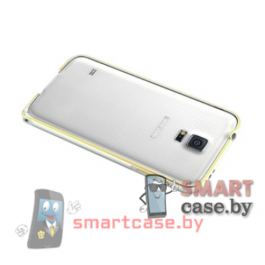 Алюминиевый бампер для Samsung Galaxy S5 (Серебро с золотом)