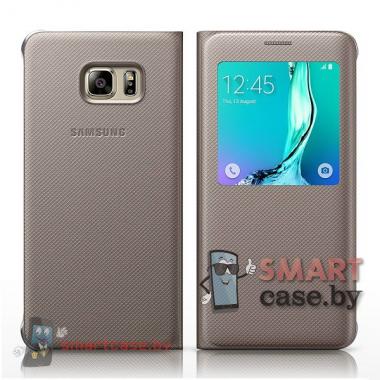 Оригинальный чехол для Samsung Galaxy S6 Edge S View (Золотой)