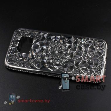 Силиконовый чехол для Samsung Galaxy S6 Битое стекло (серебро)