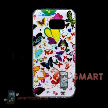 Силиконовый чехол для Samsung Galaxy S7 Edge (Бабочки)