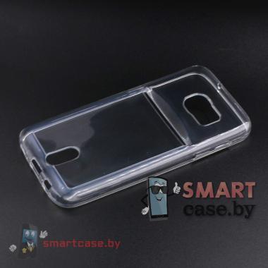 Силиконовый чехол с карманом для карточки для Samsung Galaxy S7 (Прозрачный)