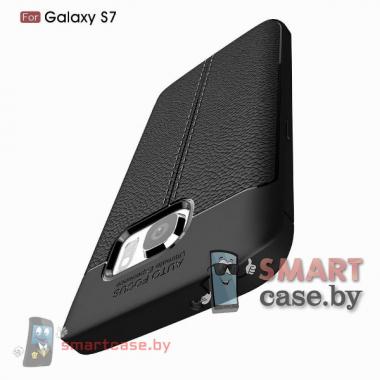 Чехол для Samsung Galaxy S7 (G9300) силиконовый (TPU) "Кожа" (Синее море)