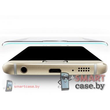 Защитное стекло для Samsung Galaxy S6 Edge изогнутое, полноразмерное (черное)