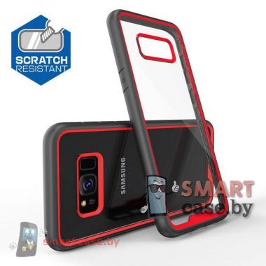 Бампер для Samsung Galaxy S8 акриловый пластик + силикон (Красный)