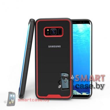 Бампер для Samsung Galaxy S8 акриловый пластик + силикон (Красный)