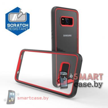 Бампер для Samsung Galaxy S8 акриловый пластик + силикон (Красный)