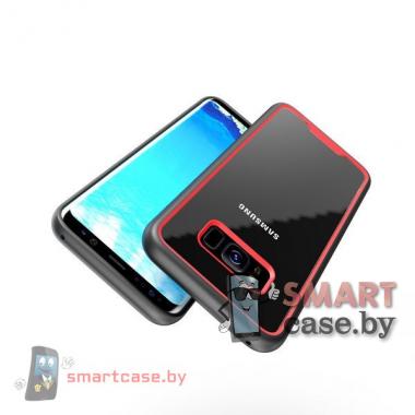 Бампер для Samsung Galaxy S8 акриловый пластик + силикон (Красный)