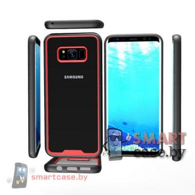Бампер для Samsung Galaxy S8 акриловый пластик + силикон (Красный)