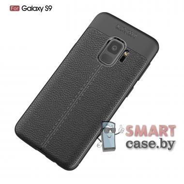 Силиконовый чехол Litchi Skin для Samsung Galaxy S9 (Чёрный)