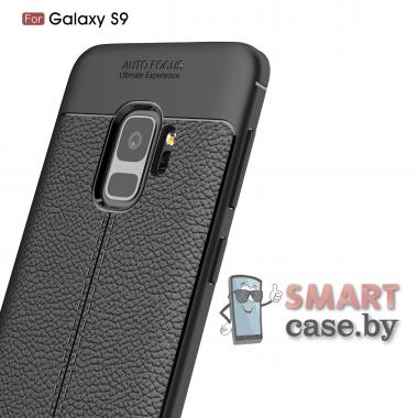 Силиконовый чехол Litchi Skin для Samsung Galaxy S9 (Чёрный)