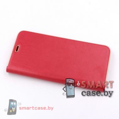 Чехол-книжка для Samsung Galaxy S8 PU-кожа (Красный с золотой каймой)
