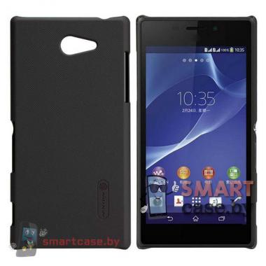 Чехол накладка + пленка для Sony Xperia M2 Nillkin (черный)