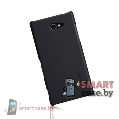 Чехол накладка + пленка для Sony Xperia M2 Nillkin (черный)