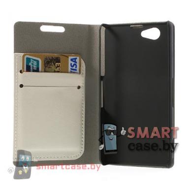 Чехол для Sony Xperia Z1 compact кожаный Crazy Horse (белый)
