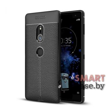 Чехол-накладка для Sony Xperia XZ 2 под кожу (чёрный)
