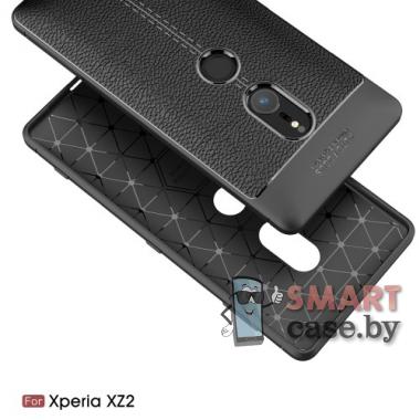 Чехол-накладка для Sony Xperia XZ 2 под кожу (чёрный)