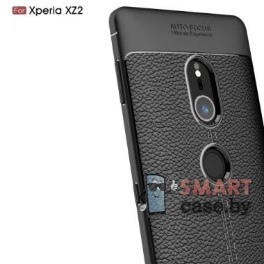 Чехол-накладка для Sony Xperia XZ 2 под кожу (чёрный)