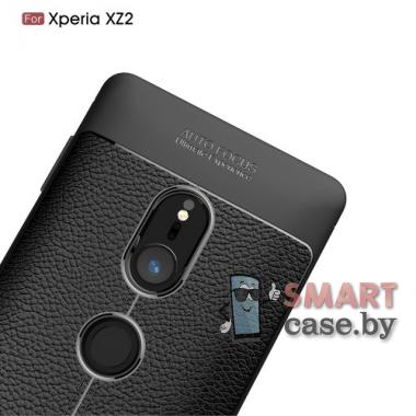 Чехол-накладка для Sony Xperia XZ 2 под кожу (чёрный)