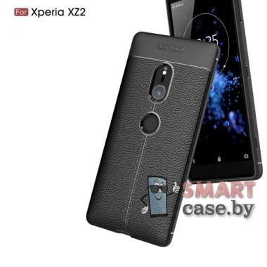 Чехол-накладка для Sony Xperia XZ 2 под кожу (чёрный)