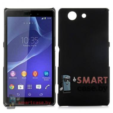 Накладка пластиковая для Sony Xperia Z3 compact с резиновым покрытием (черная)