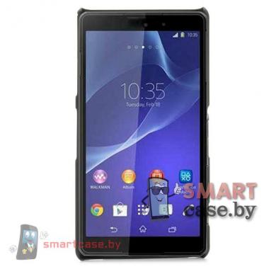 Накладка пластиковая для Sony Xperia Z3 compact с резиновым покрытием (черная)
