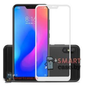 Защитное стекло для Xiaomi Redmi 6 Pro полная проклейка Full Screen (Белое)