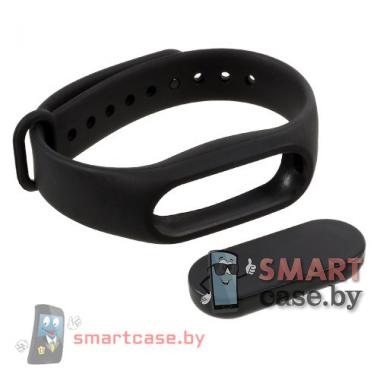 Ремешок для фитнес - браслета Mi Band 2 силиконовый (черный)